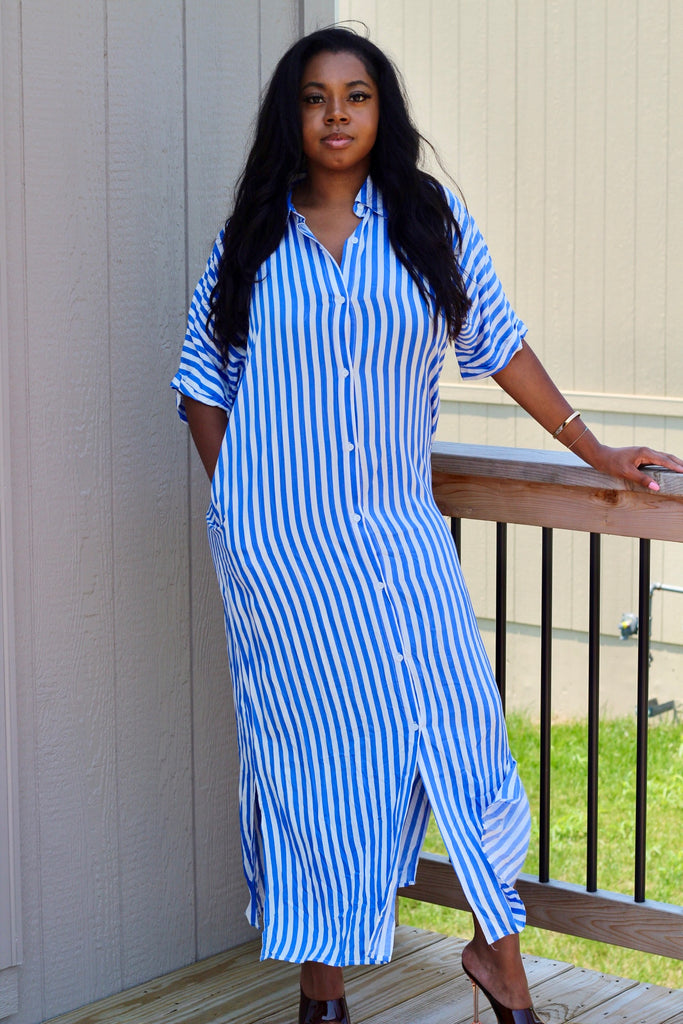Blue Stripe Dress | Styles by Renae Blue Stripe Dress | Styles by Renae