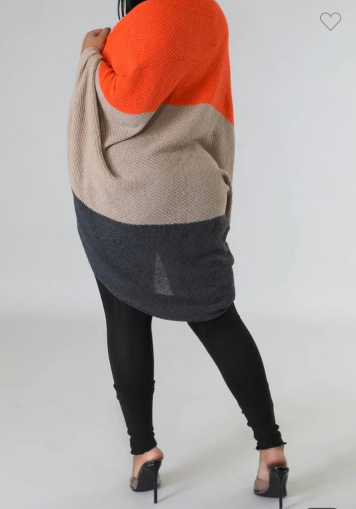 Short Orange/Multi Sweater